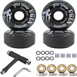 LONTOHCE 스케이트보드 휠 52mm 95A 공구 세트 베어링 세척기 프리스타일 팁 스트리트