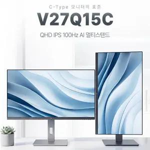 V27Q15C 27형/평면/QHD광시야각IPS AI멀티스탠드/100Hz/스피커없음/HDMI/DP/C타입15W