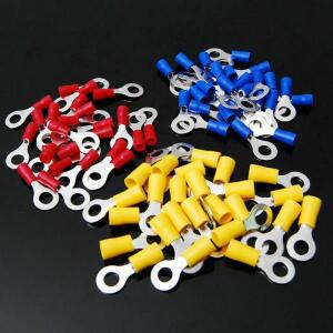 50pcs 링 압착 단자 전기 전선 커넥터 M3/M4/M5/M6/M8 절연 페럴 러그 연결 나사 용 퀵 스플 라이스