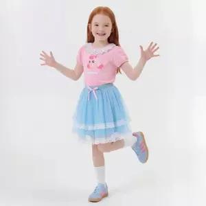 캐치 티니핑 여아용 하츄핑 데코 넥라인 5부 티셔츠  스커트 세트PK
