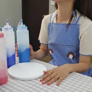 ( )어린이집 귀여운 앞치마 포켓형 유치원 블루