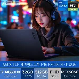 TUF F16 FX608JHI-TU236 (메모리32GB) i7 RTX5050 영상편집 고사양 게이밍 노트북 (A)