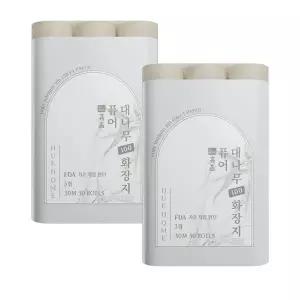 휴홈 퓨어 대나무 100 화장지 3겹 30m, 30롤, 2팩
