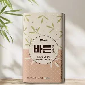 휴홈 프리미엄 바른 대나무 화장지 휴지 33m, 30롤, 1팩