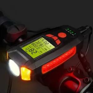 [하프클럽/]멀티 자전거 전조등 LED 블랙 속도계 라이트 전자벨