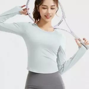 [하프클럽/]여성용 긴팔 스포츠 티셔츠 러닝 운동복 라운드넥