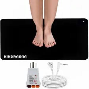 접지 매트 24인치 x16인치 책상 및 발용 패드 미끄럼 방지 가죽 콘센트 테스터 포함 내구성 있는 휴대용