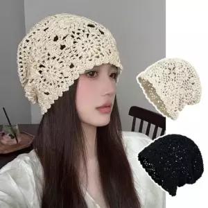 봄여름가을 뜨개모자 뜨개비니 플라워 힙합 환우비니