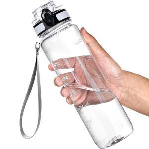 올들리 물병 32온스 동기 부여 스포츠 타임 마커 마실 시간 트리탄 BPA 프리 넓은 누수 방지 투명 1병