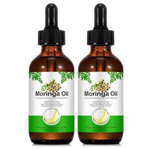 2팩 모링가 오일 2.02 fl.oz 모발 영양 케어 유리병 오일 얼굴 피부 및 바디 케어를 씨앗 안티에이징 모발 두피 마사지