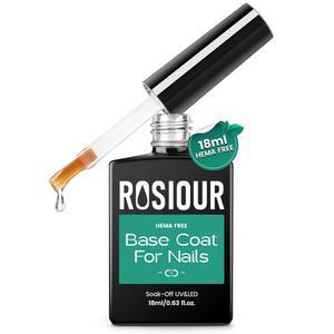 로지오어 젤 네일 폴리쉬 베이스 코트 18ml HEMA 프리 클리어 고광택 오래 지속되는 DIY 홈 살롱 아트를