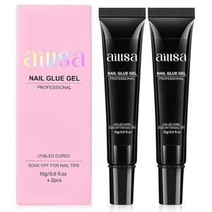 AILSA 네일 젤 붙임 2PCS 램프 경화 필요 팁 접착 반고체 False 아크릴 프레스
