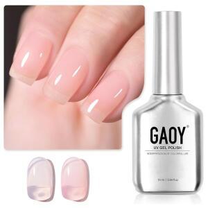 GAOY 젤 네일 폴리쉬 자외선 케어 1643 핑크 젤리 누드 16ml 시어 반투명 아트 DIY 밀키