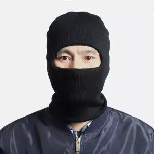 [하프클럽/셀러허브_여성트랜드패션]니트 블랙 복면 방한 겨울 안면마스크