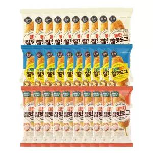 [올반][올반키친] 찰 핫도그80g*10개 + 크런치 찰 핫도그75g*10개 + 모짜체다 찰 핫도그 80g*10개
