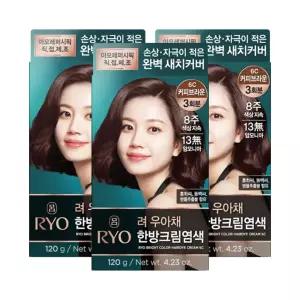 려 우아채 멋내기 새치크림 6C커피브라운 3개