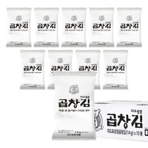 지도표성경김 대용량 곱창돌김 14g 10봉 조미김