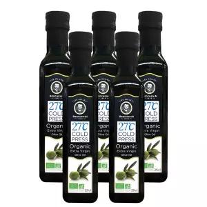 초저온 냉압착 유기농 엑스트라버진 올리브오일 250ml x 5병 산도 0.28%
