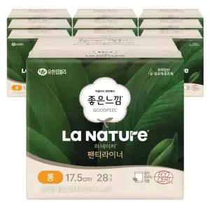 좋은느낌 라네이처 유기농 생리대 팬티라이너 롱 28개입 10팩