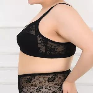 노와이어 빅사이즈 B컵브라 90B(2XL) 검정 와이어리스브라 와이어리스