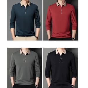 남성 투톤 긴팔 카라 티셔츠 5color 골프 데일리 봄 가을 면스판