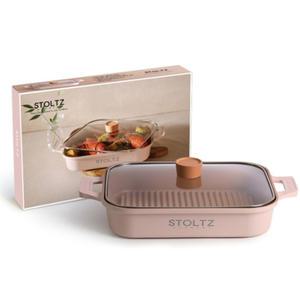 슈톨츠 로제 독일 IH 세라믹 코팅 사각 스팀 그릴팬 32cm
