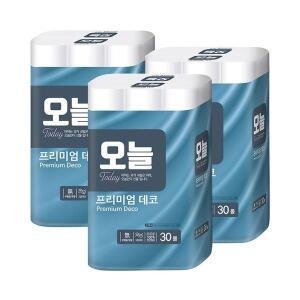 [NS홈쇼핑][오늘] 프리미엄 데코 3겹 천연펄프 화장지 30롤 x 3팩[34454188]