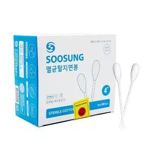 수성 멸균탈지면봉 10cm (2ea*30팩) 멸균 가글면봉 60개입 국내생산 개별포장 의약외품