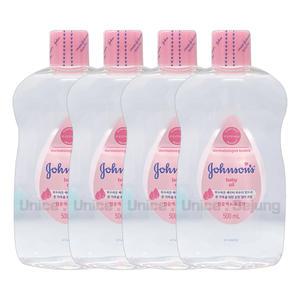 존슨즈 베이비 오일 500ml 4개 / 핑크 레귤러 온가족 아기 바디오일