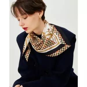 [NS홈쇼핑]DCSC4F824 [선물포장/쇼핑백동봉]닥스 아이보리 체인프린트 쁘띠 삼각스카프&링 세트..