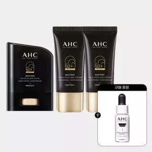 AHC 마스터즈 아쿠아리치 선크림 듀오세트 30ml+에어리치 선스틱 14g+ GIFT)프로샷 세럼 5ml