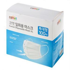코멧 특대형 일회용 마스크 XL, 100개입, 화이트, 1개 one option