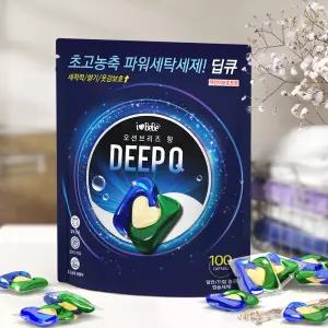 아이러브베베 딥큐 오션브리즈 캡슐세제 100개입 3in1/대용량/실내건조/드럼 일반 겸용