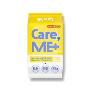케어미 99.9%항균 손세정용 물티슈 20매 휴대용 리필형 5팩