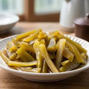또밥찬 국내제조 궁채장아찌 1kg + 산고추궁채장아찌 1kg (총 2kg) 산상추 줄기상추 절임