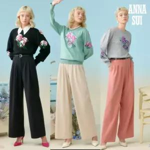 (ANNA SUI) 핀턱 와이드 팬츠+진주 벨트