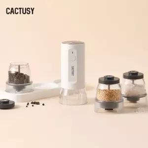캑터시 원터치 전동 소금 후추 참깨 그라인더 본체+팟3P+트레이) CY-GM3100