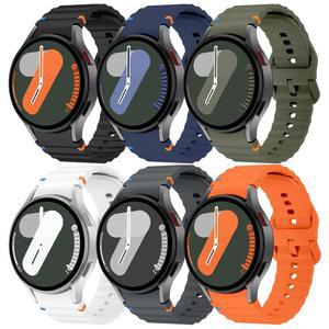 삼성 갤럭시 워치용 6팩 스포츠 밴드 7밴드 40mm 44mm 틈새 없는 부드러운 실리콘 스트랩 갤럭시 워치용 FE 6 5 4밴드 40mm 44mm/Watch 6/4 클래식 47mm 43mm 46mm 42mm/Watch 5 프로 45mm 남성