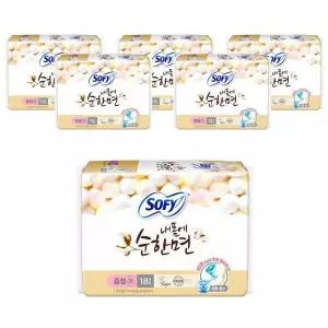 쏘피 내몸에 여성용품 데일리 순한면 생리대 날개형 중형 18P 6개
