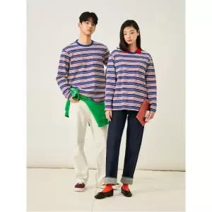 [빈폴멘] 멀티 스트라이프 라운드 티셔츠  블루 (BC5241C35P)