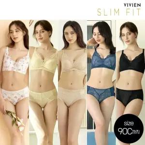 [방송히트]비비안 슬림핏 17차 빅사이즈 라이크라 노와이어 브라팬티세트(75A-90C)