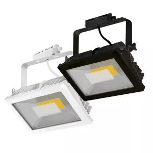 SQF LED 레일 사각 투광기 COB 40W 스포트 조명 화이트 블랙