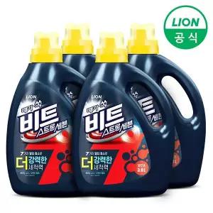 [라이온코리아]비트 강력 세탁 세제 스트롱 세븐 액체세제 3L 용기 x 4개