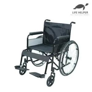 라이프헬퍼 접이식 수동 휠체어 E1 통타이어) 12kg 경량 장애인 노인 야외 병원 실내 요양원