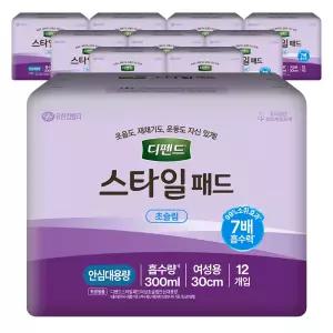 디펜드 스타일 패드 여성 초슬림 안심대용량 12개입 10팩