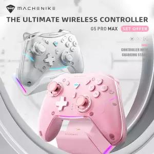충전 도크가있는 MACHENIKE G5 Pro Max 게임 컨트롤러 스위치 PC 용 RGB 무선 게임 패드 홀 효과 조이스틱