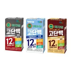 정식품 베지밀 고단백두유 3종 기획 구성(검은콩+초코+플레인)