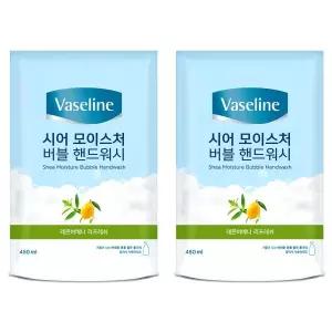 바세린 시어 모이스처 버블 핸드워시 레몬버베나향 리필 450ml 2개