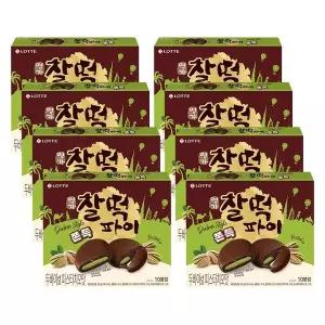 [롯데웰푸드]두쫀쿠 찰떡파이 피스타치오맛 300g x8개