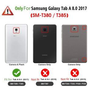 호환 Funda 삼성 갤럭시 탭 A 8.0 2017 케이스 SM-T380 8인치 태블릿 PC 슬림 폴리오 PU 가죽 커버